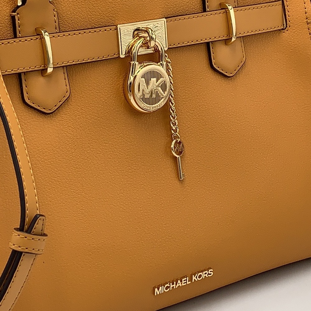 Michael Kors Hamilton Meidum Satchel Shoulder Crossbody Bag CIDER COLOR - Picture 12 of 14